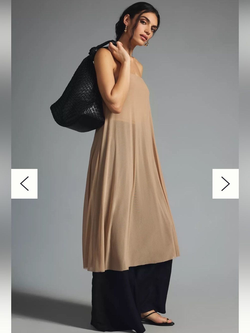 Dolan Shirt - nude/tan sheer mesh tube top